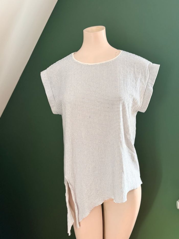 🌸 Top femme manches courtes Mango 🤍💎 – Taille L – TBE - photo numéro 1