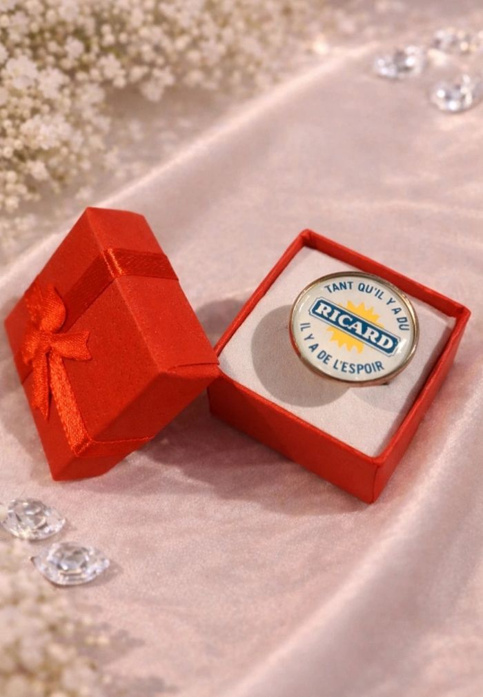 Bague Ricard ajustable – Bijou vintage et original - photo numéro 1