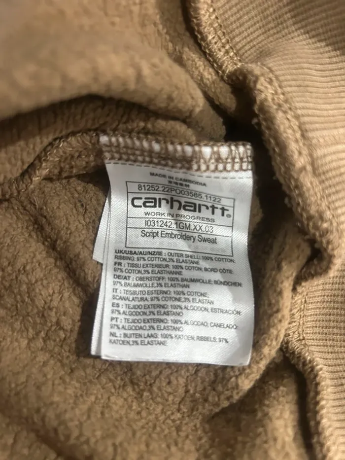 carhartt sweat marron taille L - photo numéro 7