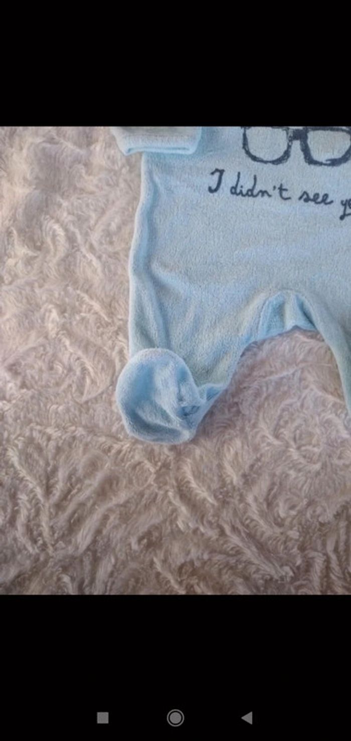 Pyjama grenouillère velours Garçon 1 mois Kiabi lunettes - photo numéro 6