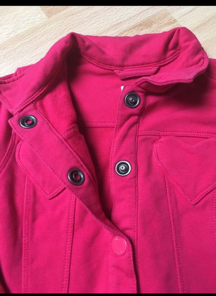 Veste été rose fille à pression et poche en cœur DPAM 24 mois - photo numéro 3