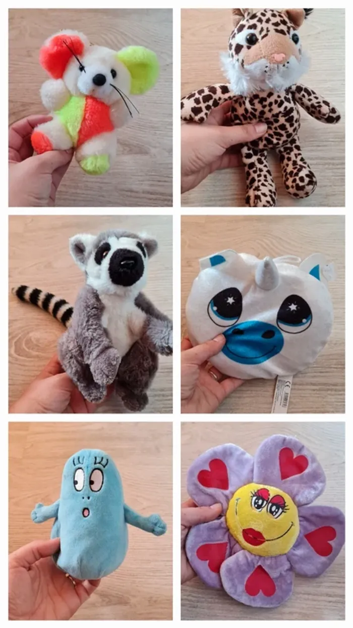 Lot de 6 peluches