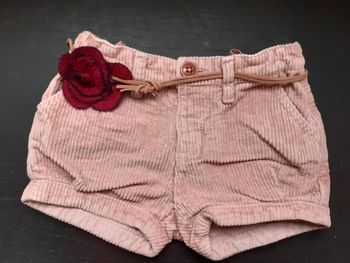 Short velours vieux rose fleurs Zara 18 24 mois