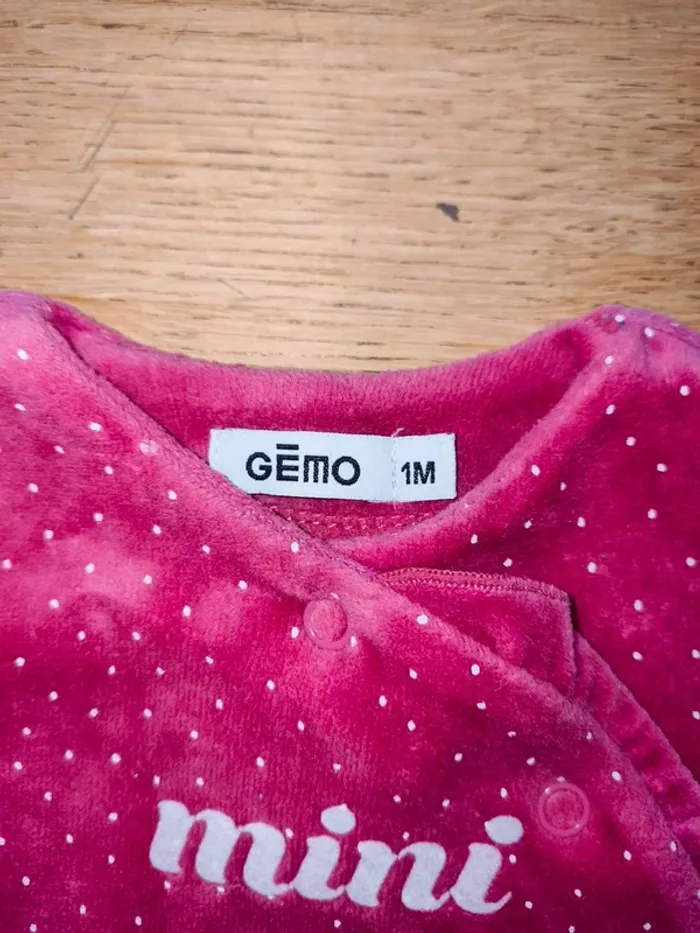 Pyjama gemo 1 mois excellent état rose fille - photo numéro 3