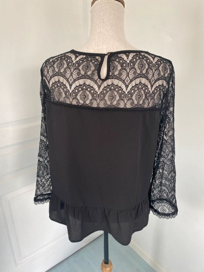 Top noir dentelle Freeman porter taille XL - photo numéro 3