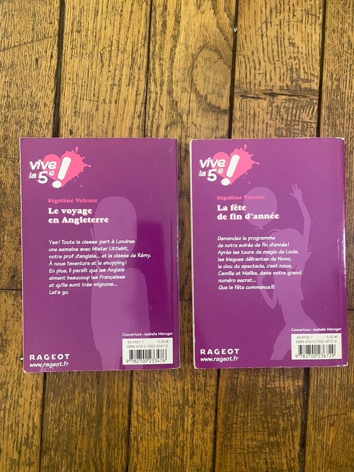 Lot 2 livres poches Vive la 5e !  De Ségolène Valente - photo numéro 2