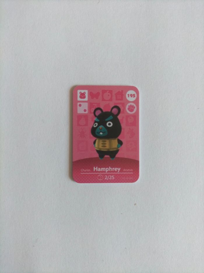 Mini Carte Amiibo Animal Crossing n°195 Hamphrey