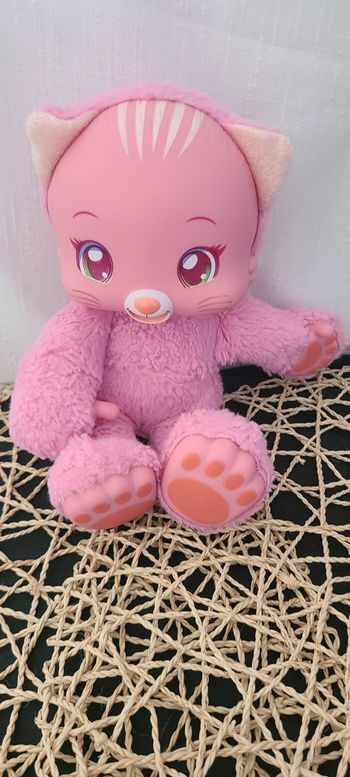 Doudou peluche sonore chat rose  ZOOPY BAOBAB