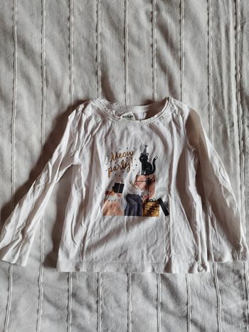 tee shirt manches longues chat 3 ans