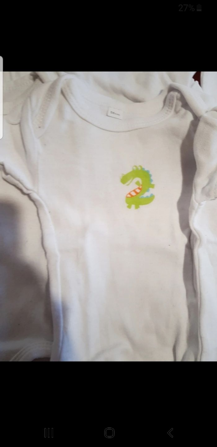 Lot de 6 bodies bébé taille 1 mois - photo numéro 4