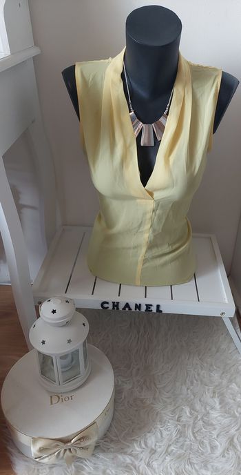 Débardeur jaune Kiabi léger transparent T.M TBE 🍋