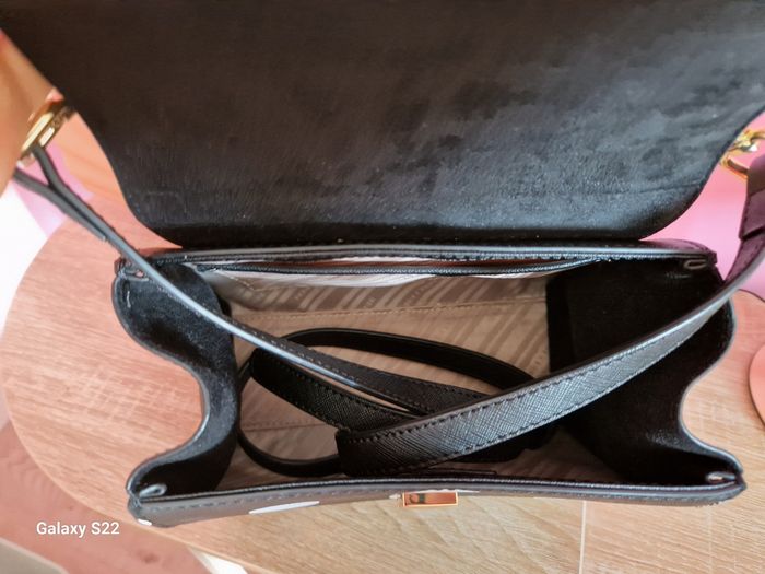 Sac à main bandoulière fiedle & sissy vintage rétro noir poids blanc détail doré - photo numéro 3