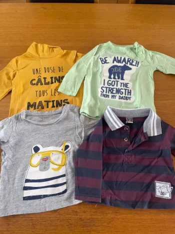 Lot 4 tshirts manches longues