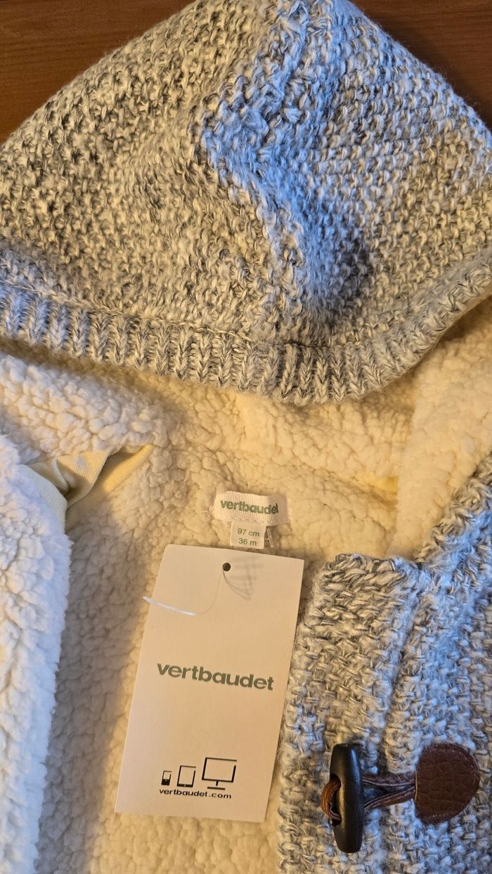 Neuf (non porté) gilet ou veste zippé(e)🏷😍🥰💙 tricot Intérieur sherpa 36mois garçon 🥰💙😍 - photo numéro 4