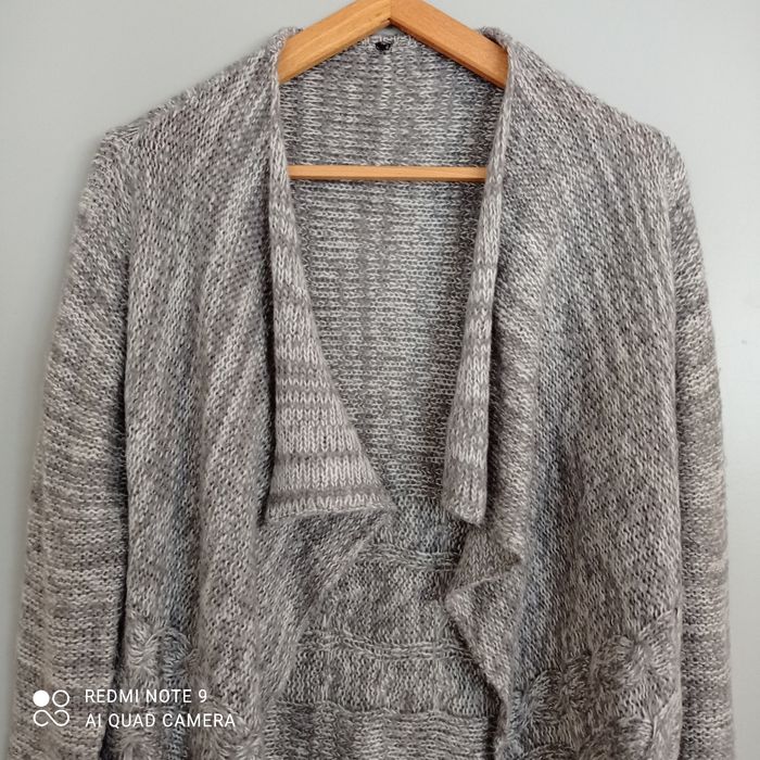 Gilet gris beige asymétrique t36 - photo numéro 2