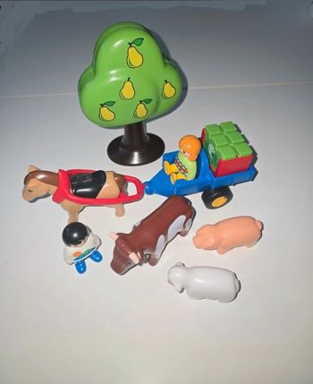 123 playmobil enfants et charrette 6620 complet