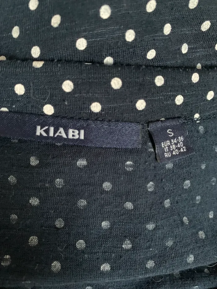 Chemise marine à pois Kiabi taille S - photo numéro 4