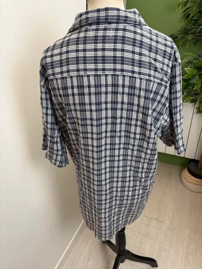 Chemise à carreaux vintage Damart | Bleu marine et blanc | Taille 42 - photo numéro 2