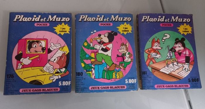 Lot de 3 livres vintage Placid et Muzo n°176,180 et 181