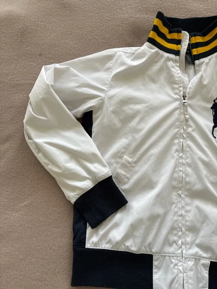 Veste zip blanche Ralph Lauren 6/7 ans en très bon état - photo numéro 3