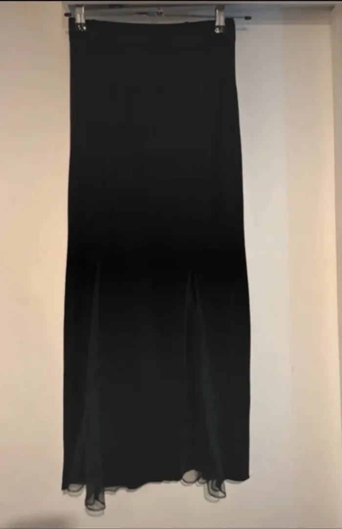 Jupe longue noire fluide Pimkie fentes voile T38