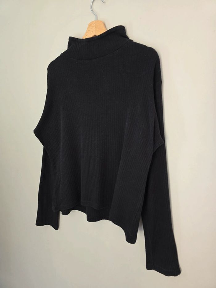 haut col roulé tommy hilfiger femme noir maille côtelée xl casual chic - photo numéro 2