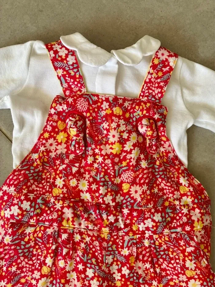 Ensemble salopette sergent major + body Jacadi 3 mois - photo numéro 2