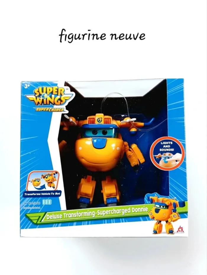 Figurine Super Wings Deluxe Transforming Supercharged Donnie avec lumière et son