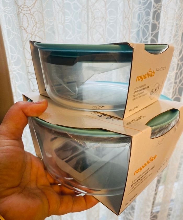 Lot de deux boîtes de conservation sous vide en verre royal vkb - photo numéro 2