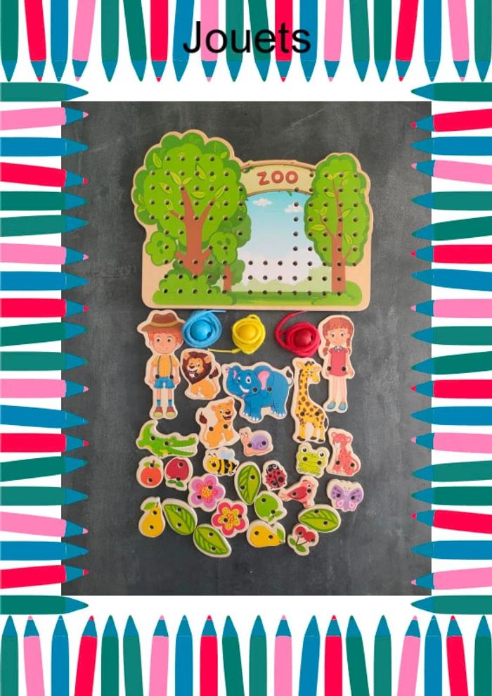 jeux d'enfilage bois - playtive