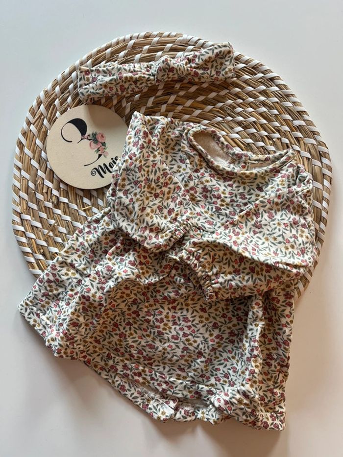 Robe à fleurs Verbaudet avec bandeau - taille 3 mois