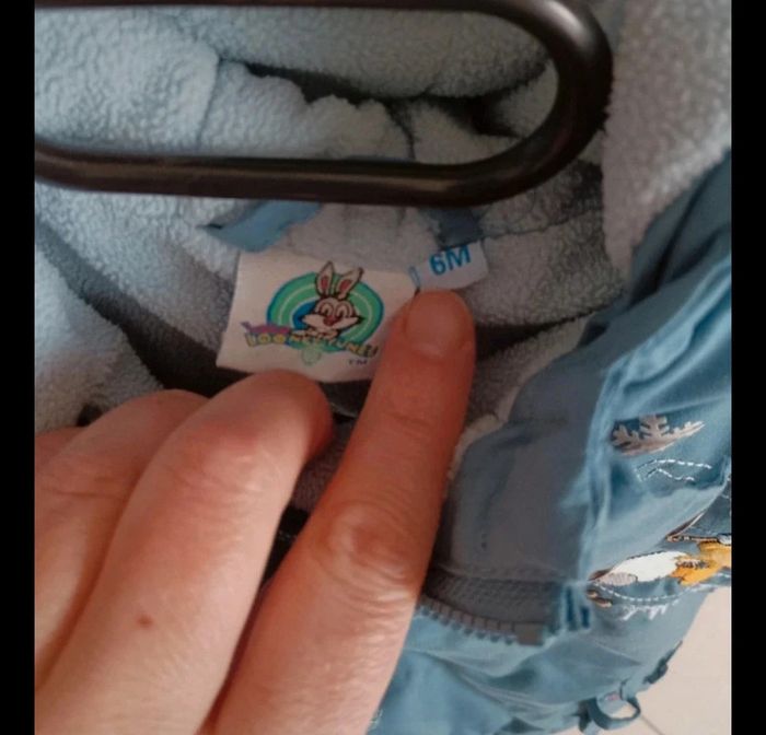 Manteau et gants Looney Tunes taille 6 mois en très bon état - photo numéro 2