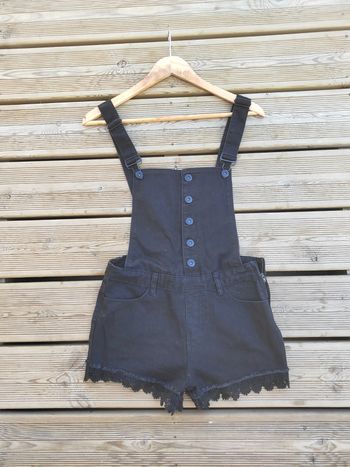 🖤 Salopette Short Noire Femme – GÉMO – Taille 36/S – Très Bon État