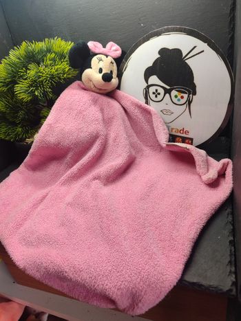 doudou Minnie Disney baby rose pois rond gris blanc noir noeud polaire Grand 