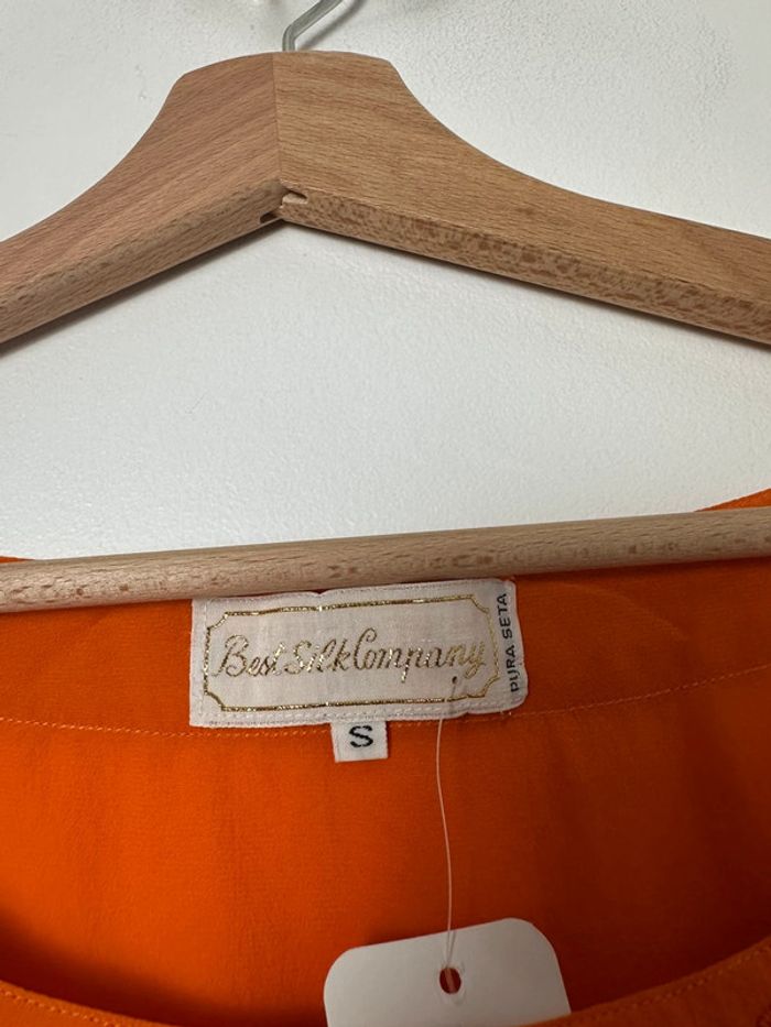 🌸Top en soie - orange 🌸 - photo numéro 3