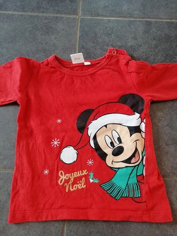 T-shirt manches longues Noël 12 mois 74 cm