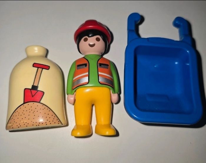 123 playmobil ouvrier avec brouette 6961 complet - photo numéro 2