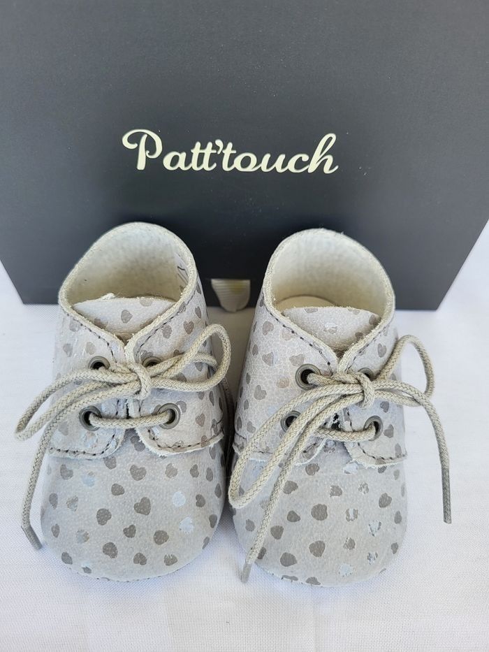 Chaussures derby bébé en cuir gris Point 16 Made in 🇨🇵