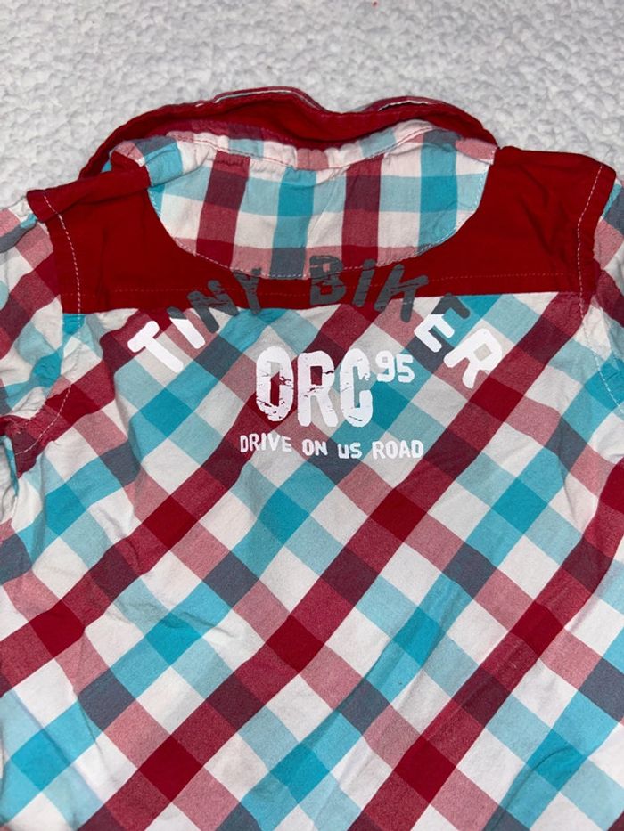 Chemise bébé bleu et rouge - photo numéro 5