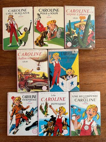 Lot exceptionnel de 8 livres Caroline bibliothèque rose Pierre Probst Lelio