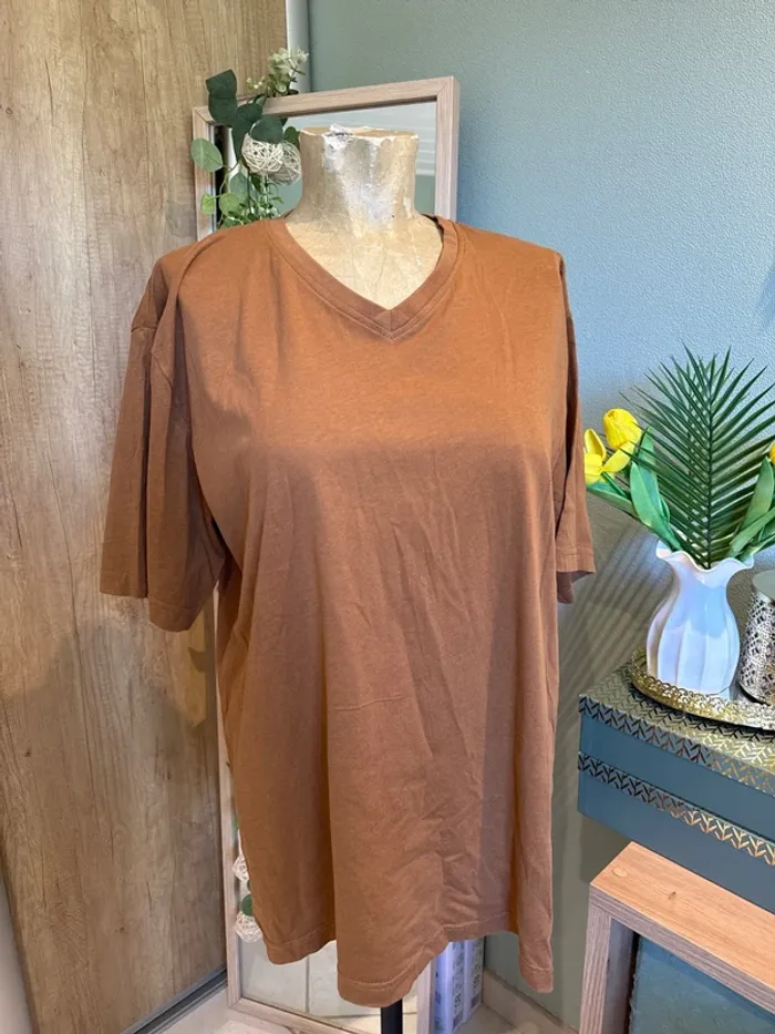 T-shirt manches courtes marron femme 40 42