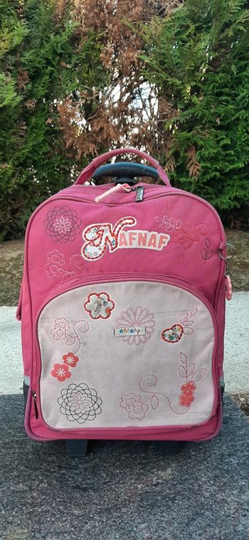 Sac d'école fille 👧 primaire rose et noir