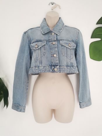 Veste en jean cropped bleu clair Pull & Bear Taille S