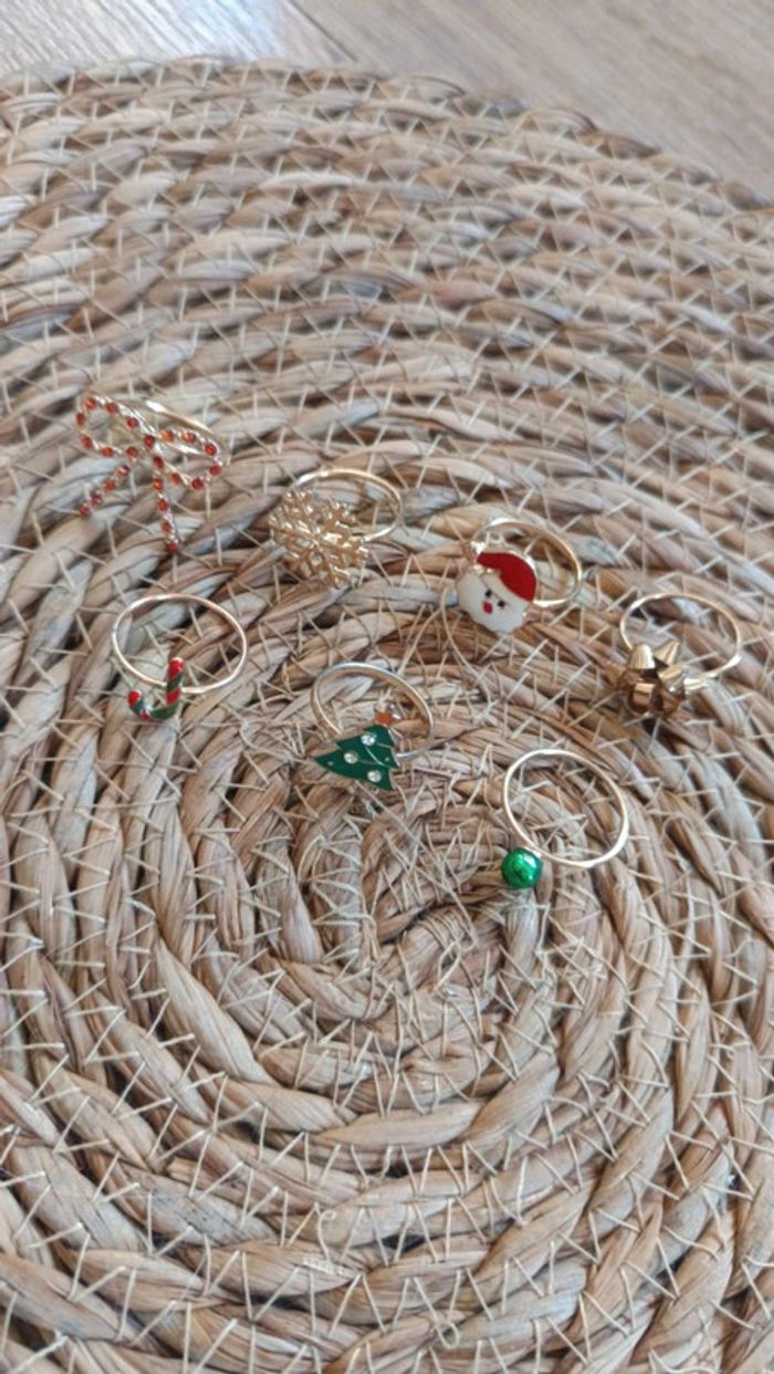Lot 7 bagues Noël 19mm - photo numéro 2