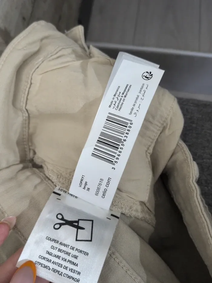 Pantalon Homme Celio – Taille 36-Creme – Neuf avec étiquette - photo numéro 6