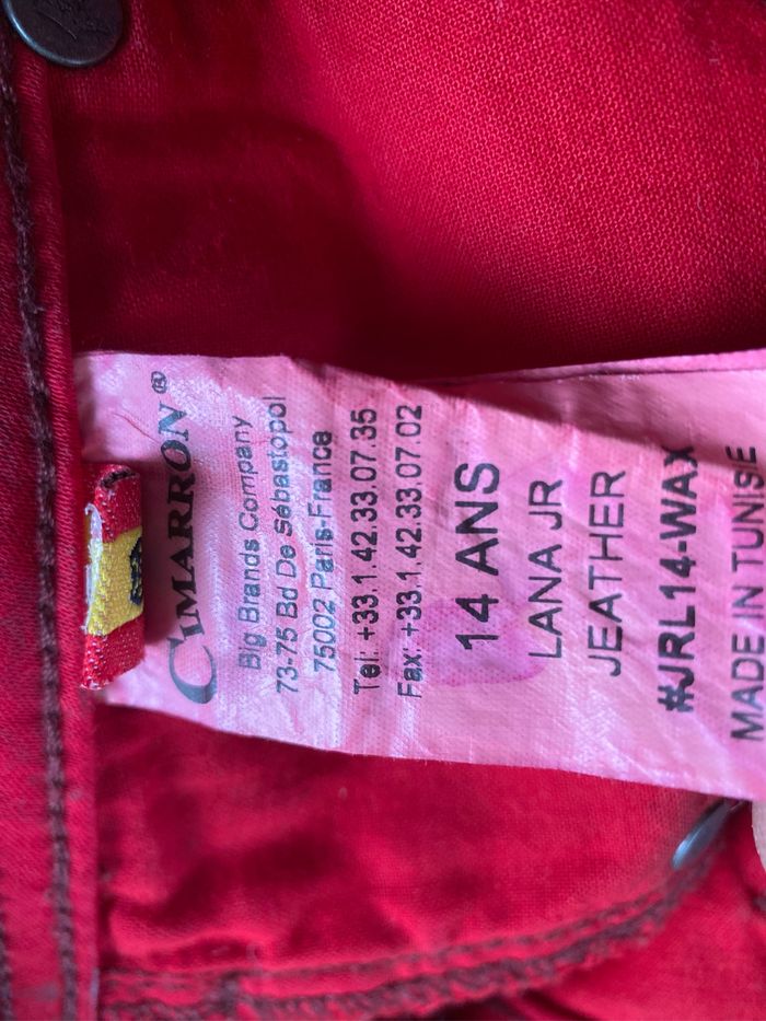 Pantalon jeans enduit bordeaux 14 ans Cimarron - photo numéro 7