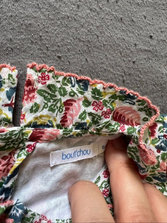 Robe et culotte fille à fleur 6 mois Boutchou - photo numéro 3