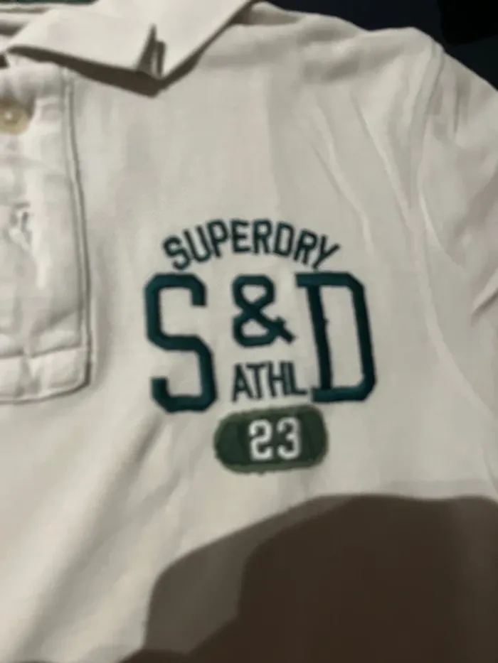 Polo blanc superdry taille M - photo numéro 2