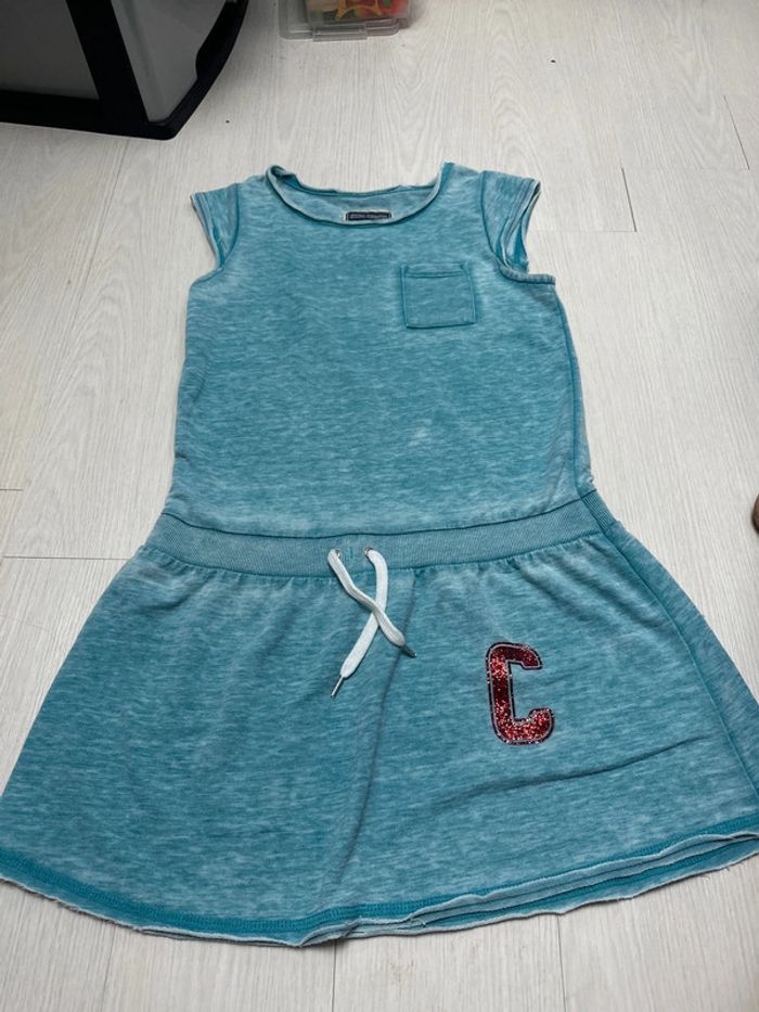 Robe en coton bleu turquoise, creeks 12 ans