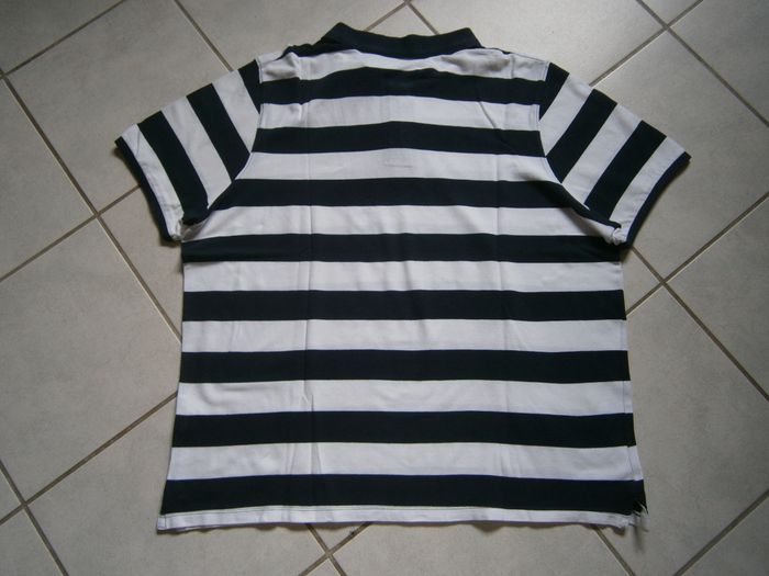 Polo MC rayé blanc/marine KIABI Taille 3XL - photo numéro 5